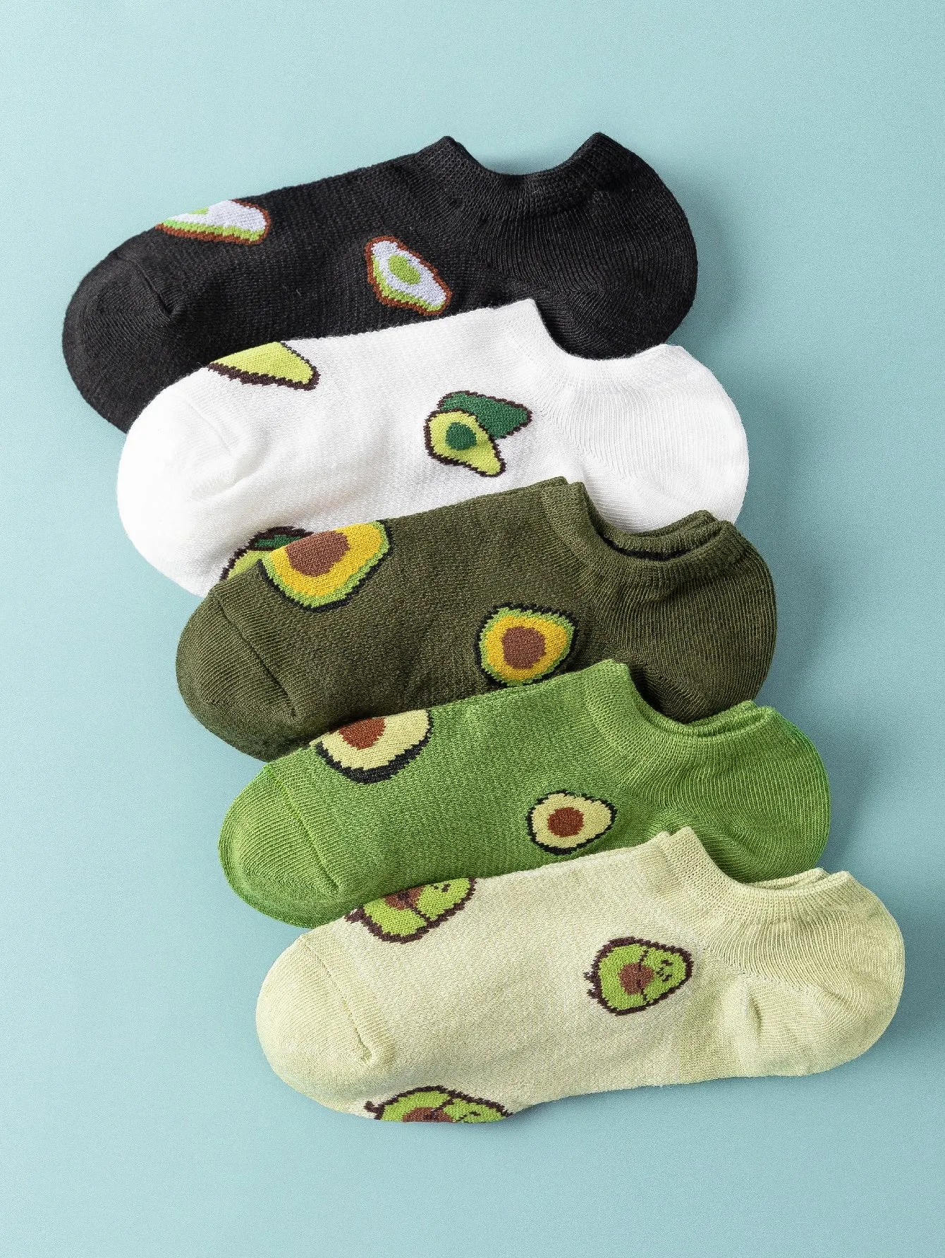 5pairs Avocado Ankle Socks for Men Fun Socks Funky Socks Novelty Socks