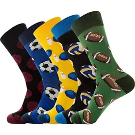 5Pcs Mens Dress Socks Crew Pack