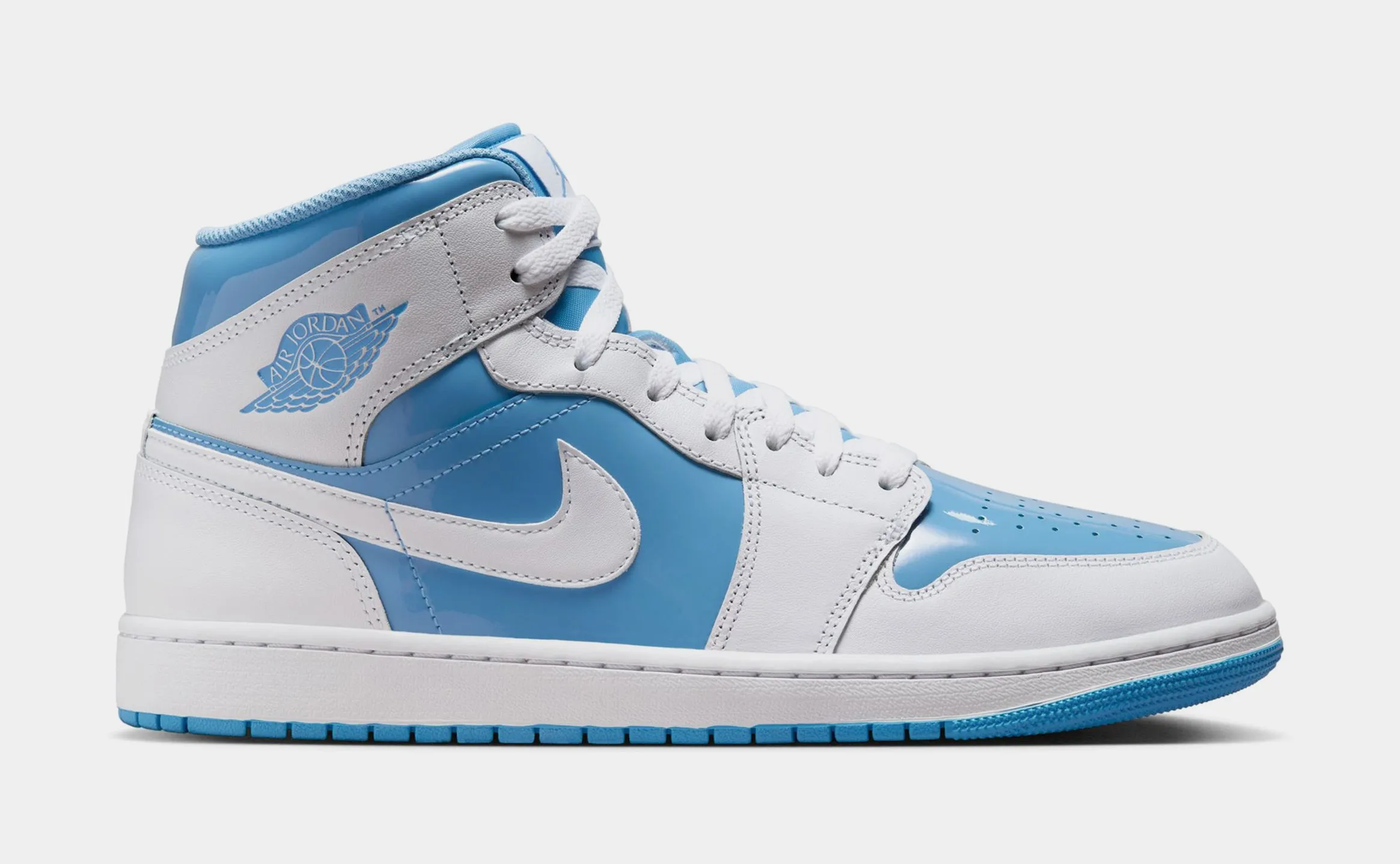 Air Jordan 1 Retro Mid Legend Blue Mens Lifestyle Shoes (White/Legend Blue)