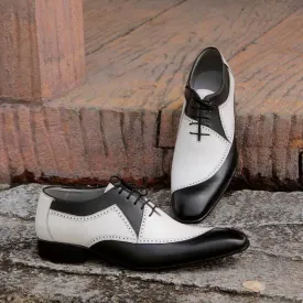 Bespoke Black and White Leather Lace Up Stylish Shoe for Men