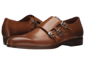 Bespoke Brown Leather Three Monk Strap Shoes