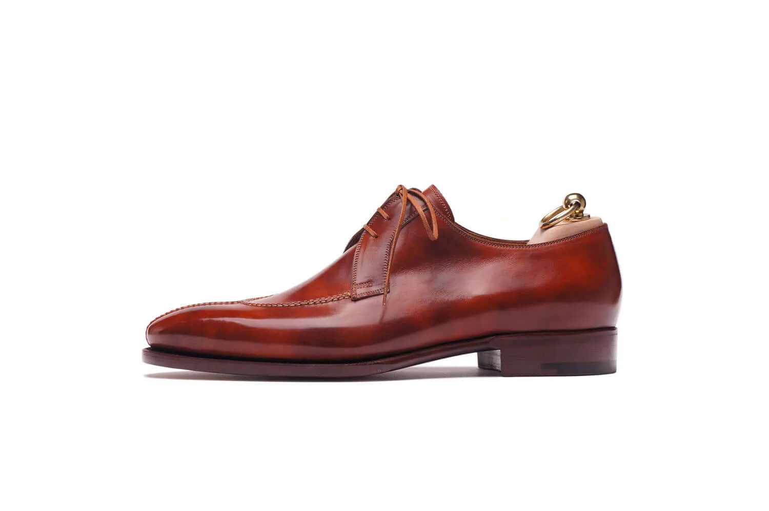 Bespoke Burgundy Split toe Lace Up Shoes for Men's