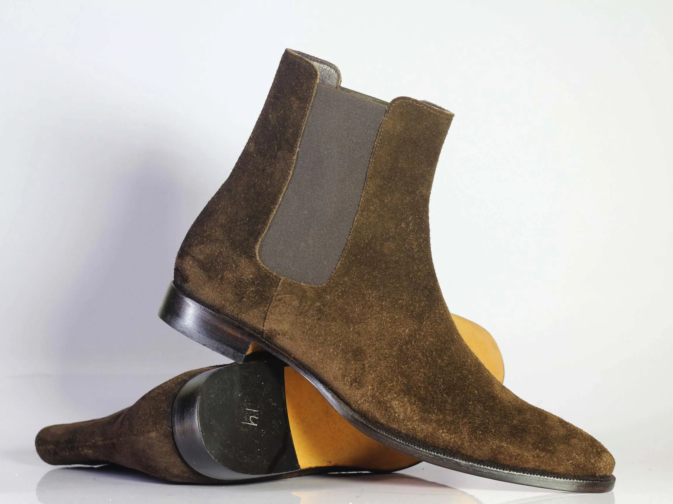 Bespoke Dark Brown Chelsea Suede Boots