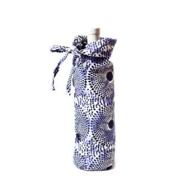 Blue and White Cotton Wine Bag