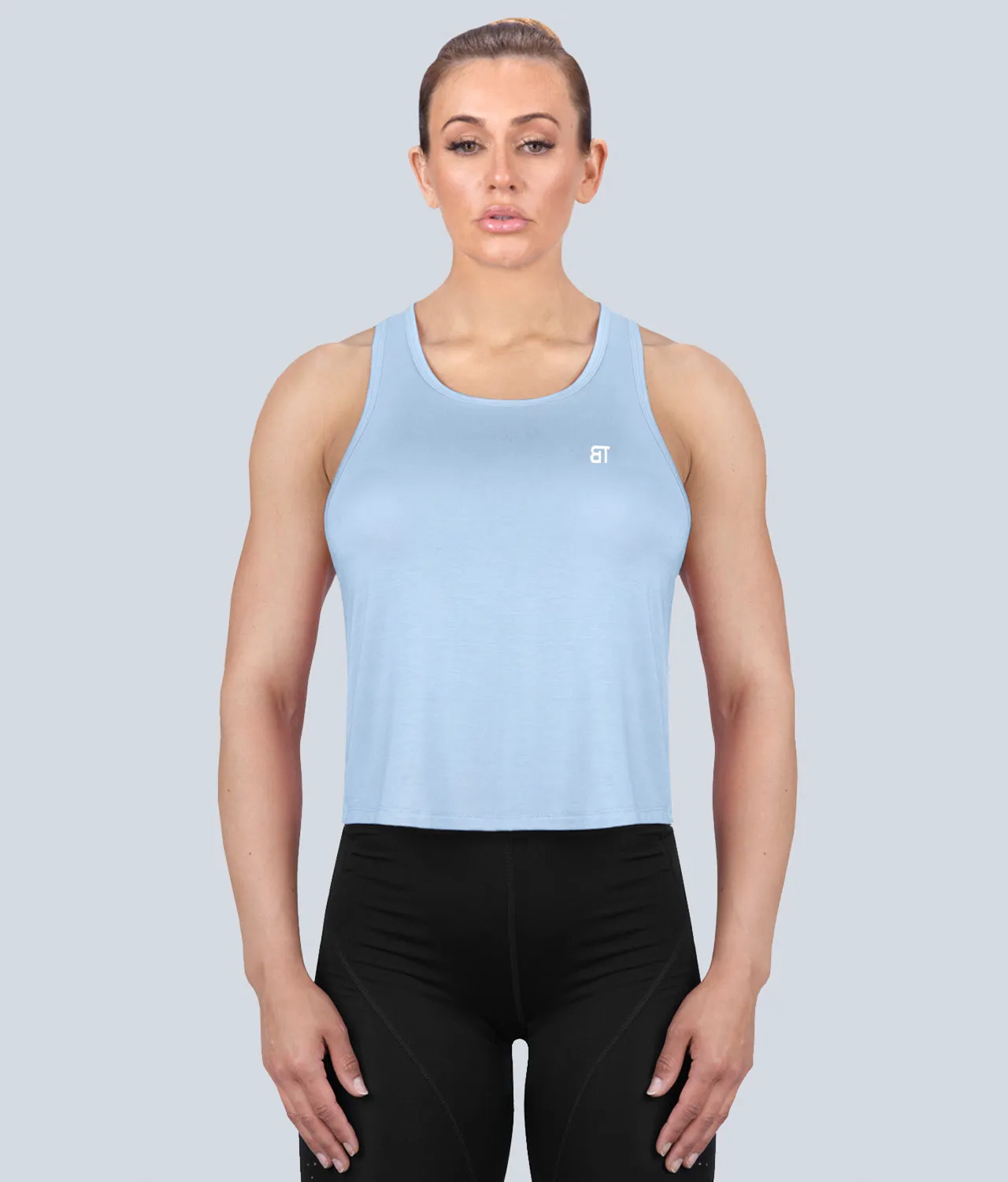 Born Tough Limitless Blue Sheer Running Tank Top for Women