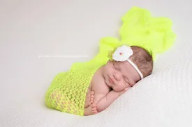 Bright Yellow Soft Mohair Knit Baby Wrap