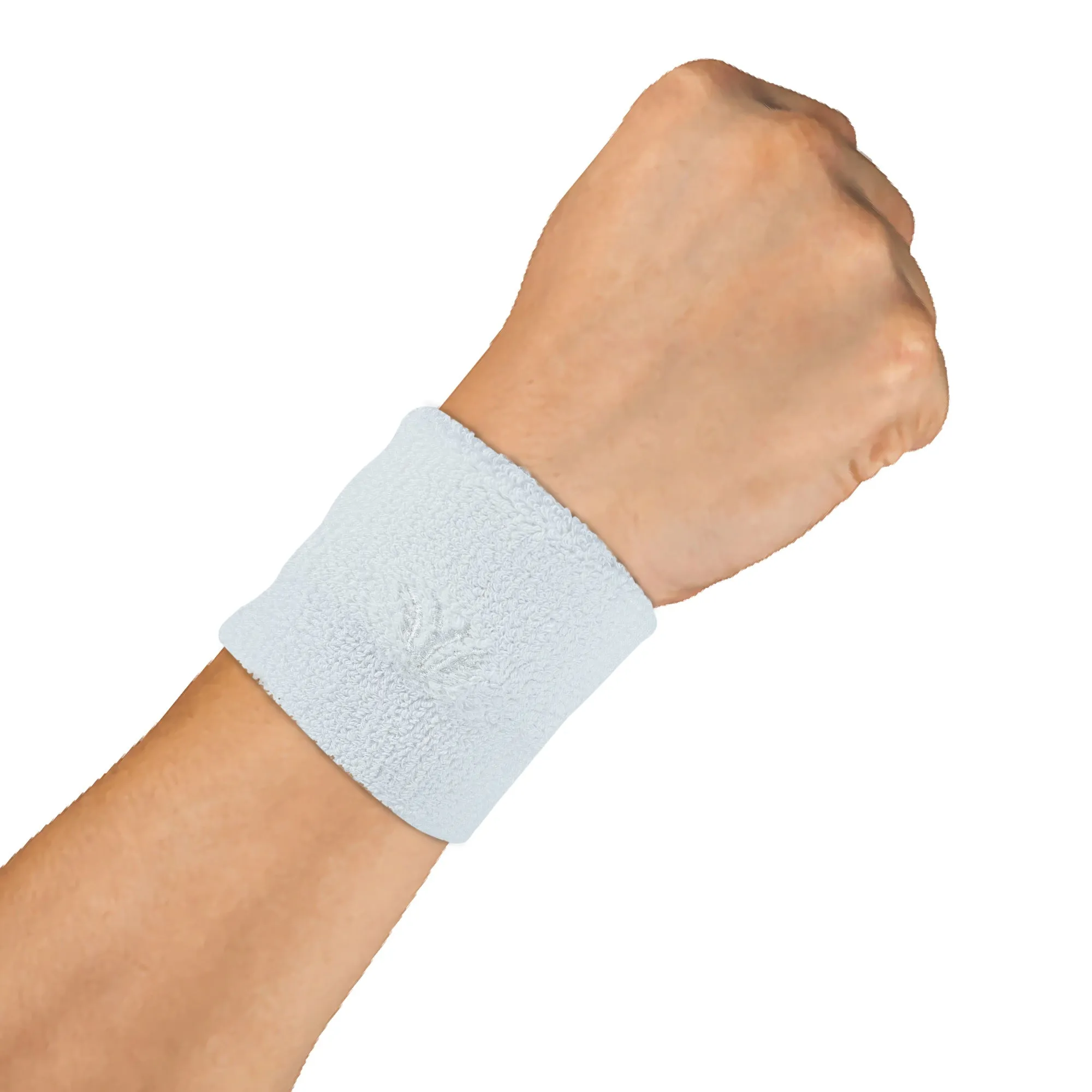 Cotton Wrist Band with Antibacterial and Moisture Wicking (Unisex) - Pack of 2 Pairs