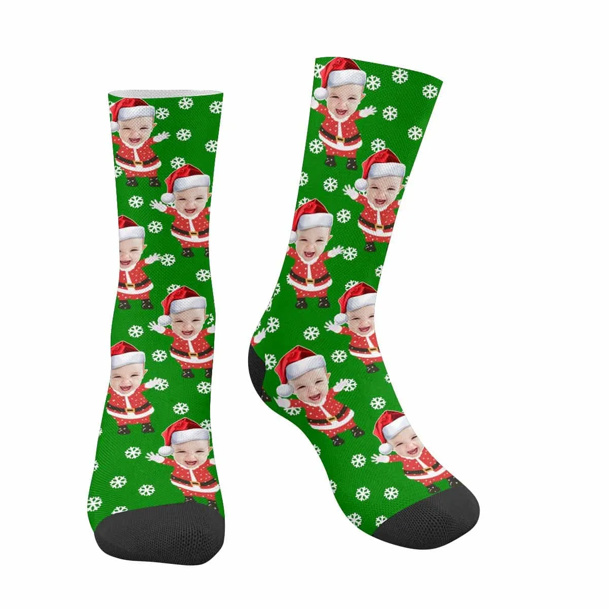 Custom Face Christmas Snowflake Socks