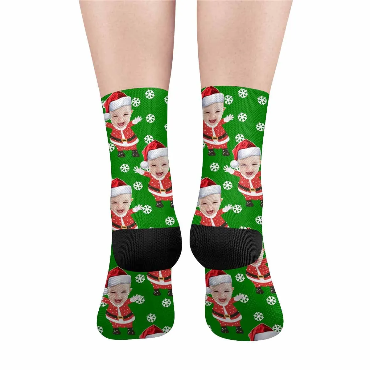 Custom Face Christmas Snowflake Socks