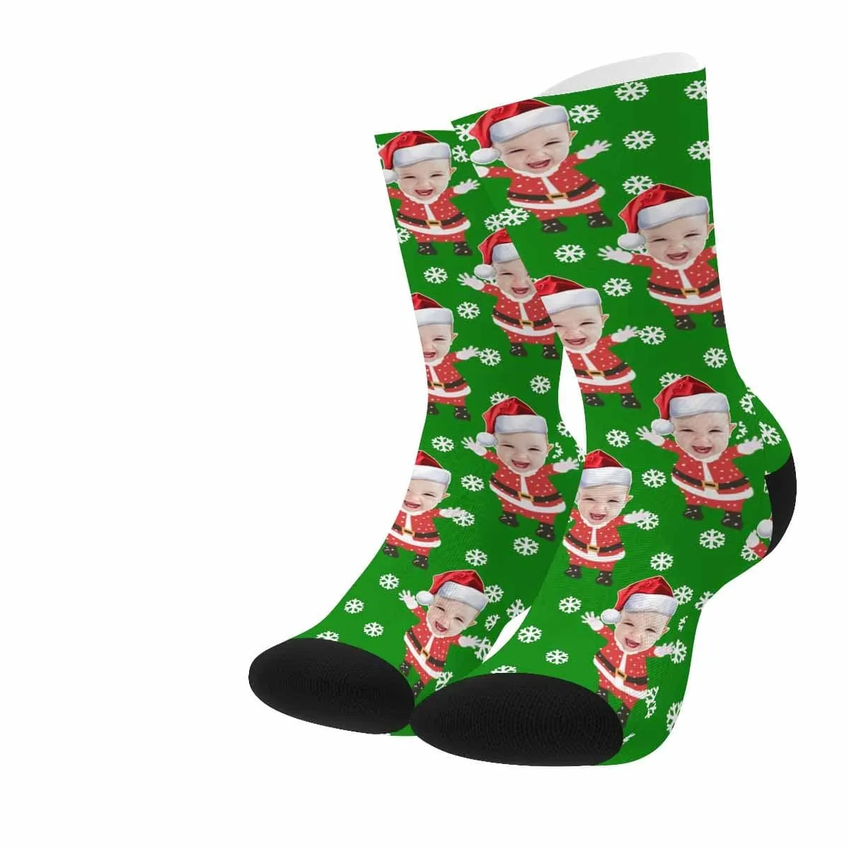 Custom Face Christmas Snowflake Socks