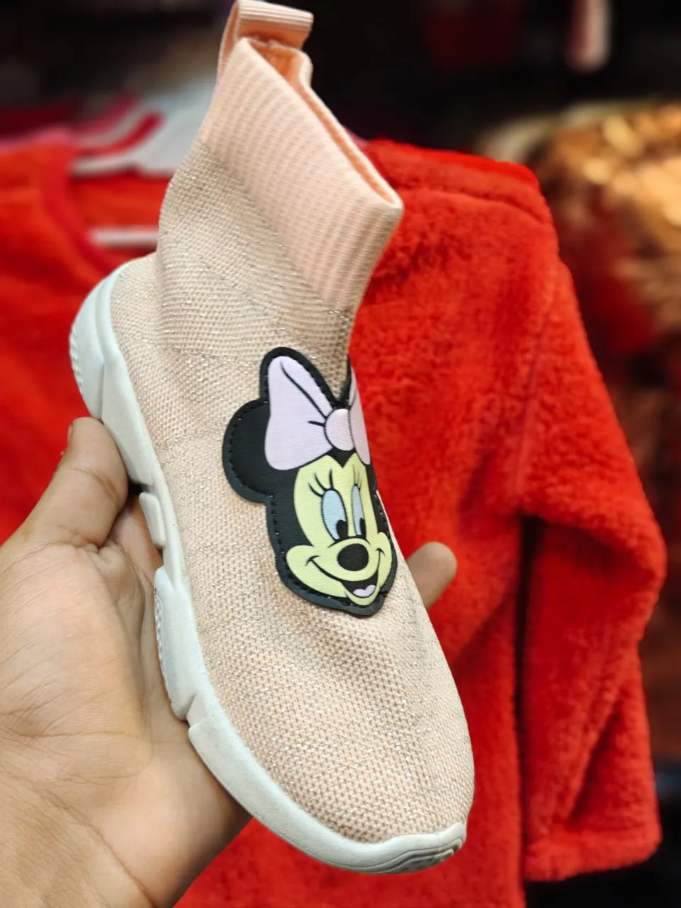 Girls pink Mickey Mouse long shoes