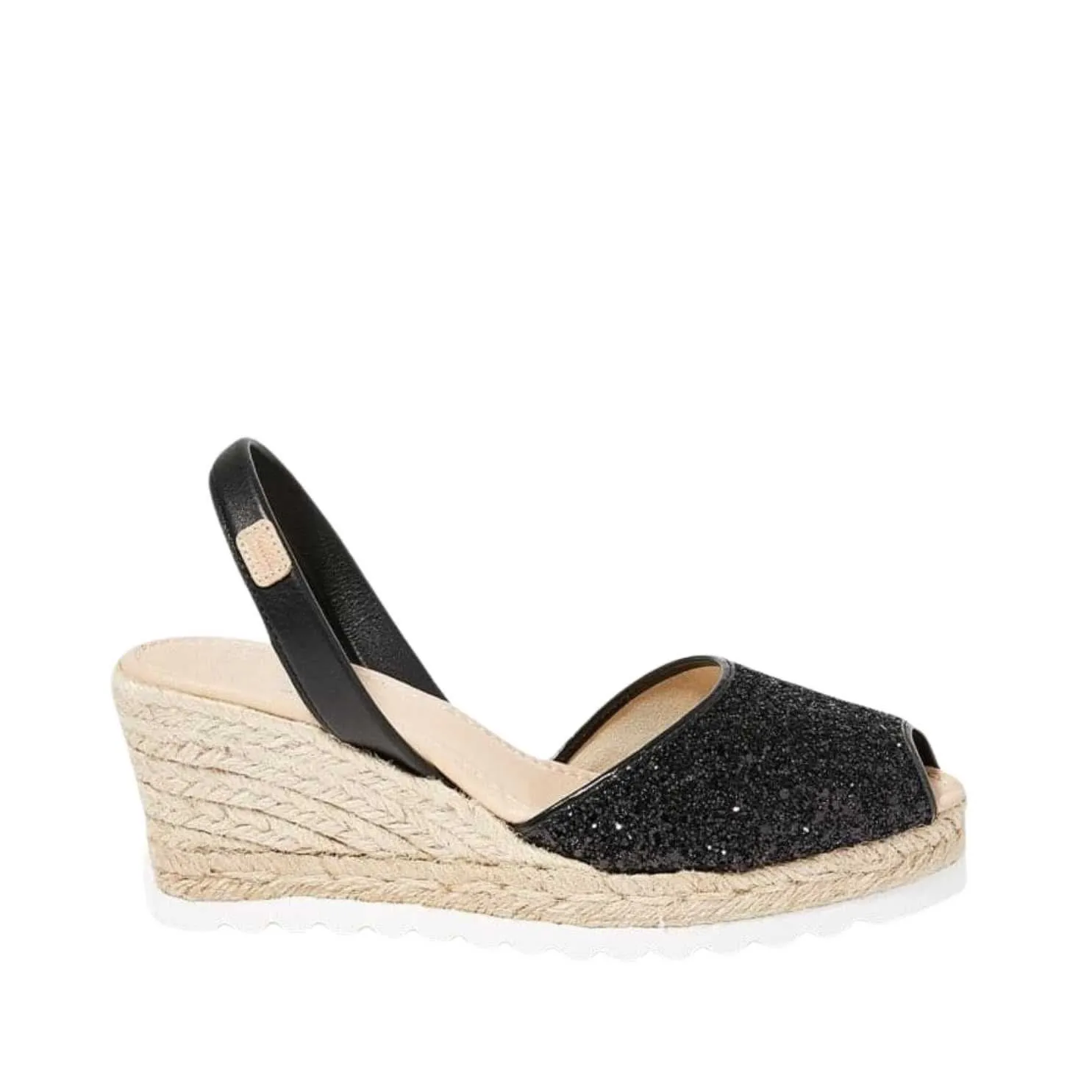 Glitter Leather Menorcan Espadrille For Women - Frida Montada 2006R Glitter