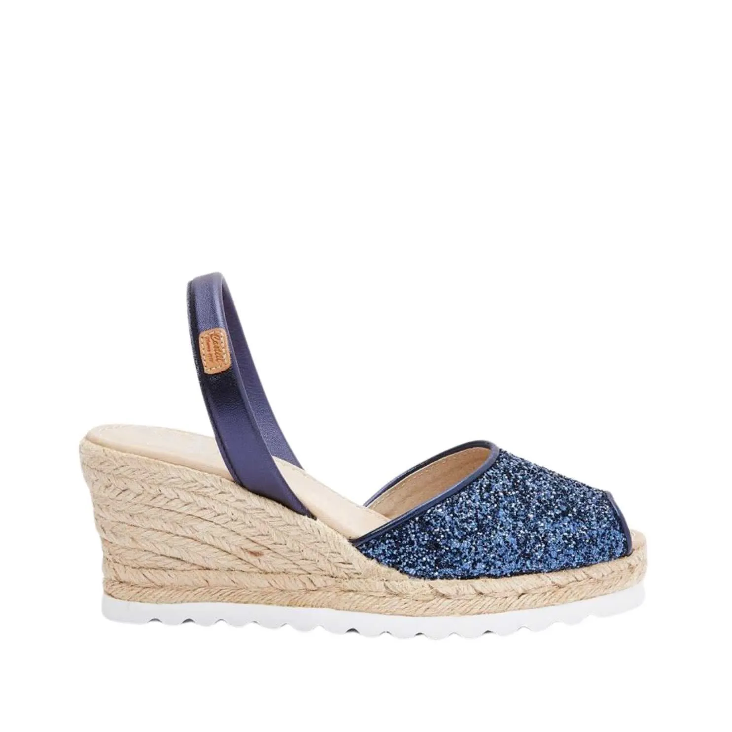 Glitter Leather Menorcan Espadrille For Women - Frida Montada 2006R Glitter