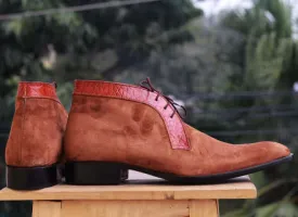 Handmade Burgundy Chukka Boots