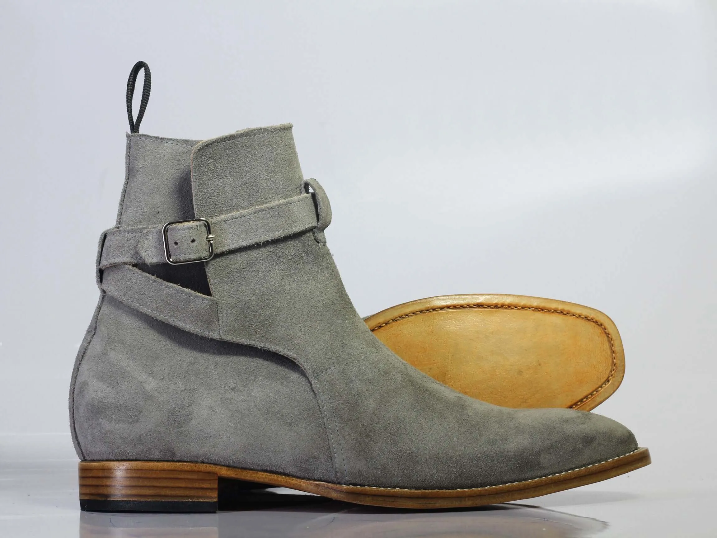 Handmade Jodhpurs Suede Leather Boots For Men's