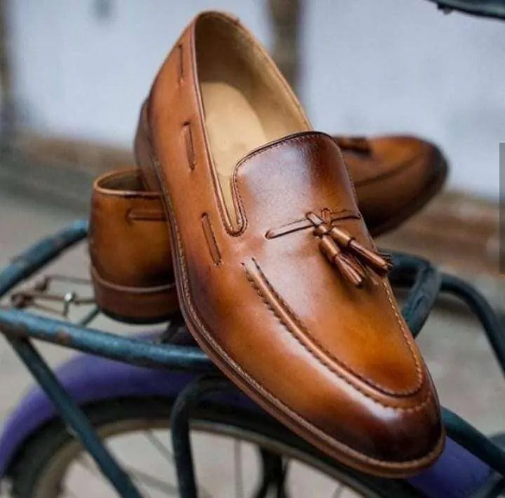 Handmade Men's Leather Loafers Tussles Shoes