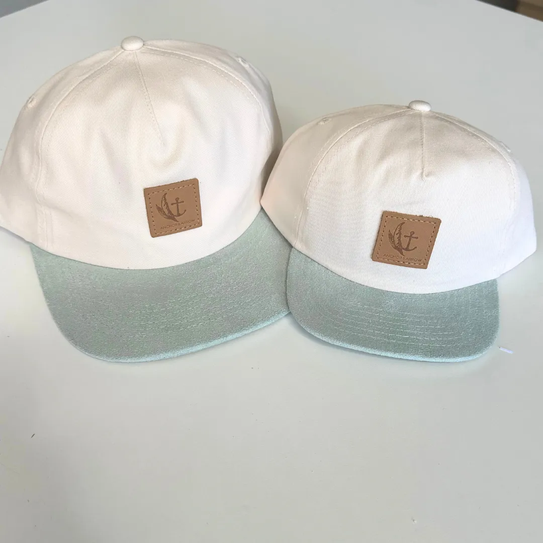 Matching Cruiser Cap - Beige canvas Sage Suede