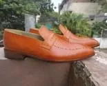 Men's Leather Tan Slip On Moccasin Penny Loafers