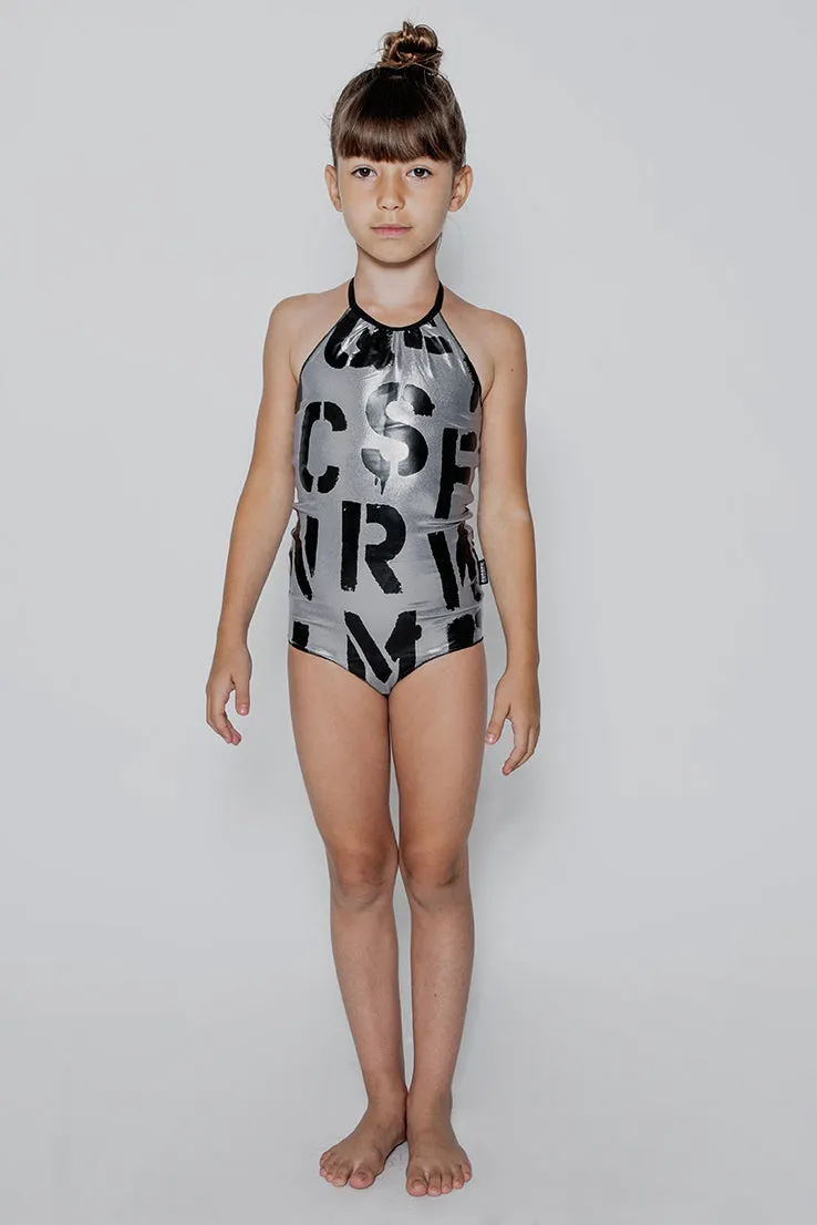 Nununu ABC Collar Girls Swimsuit