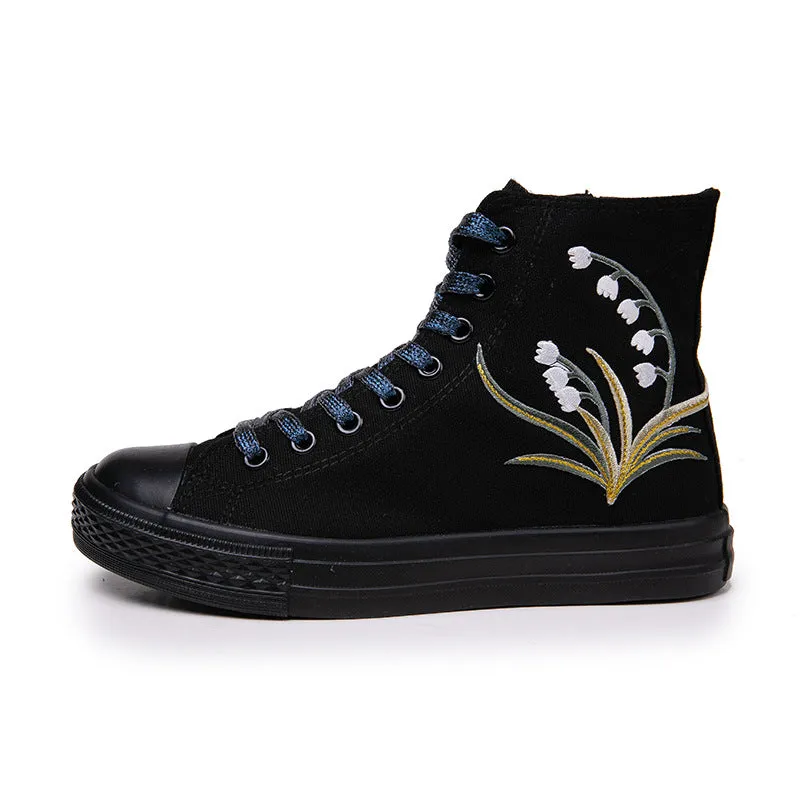 Owlkay Stylish Versatile High Top Canvas Shoes