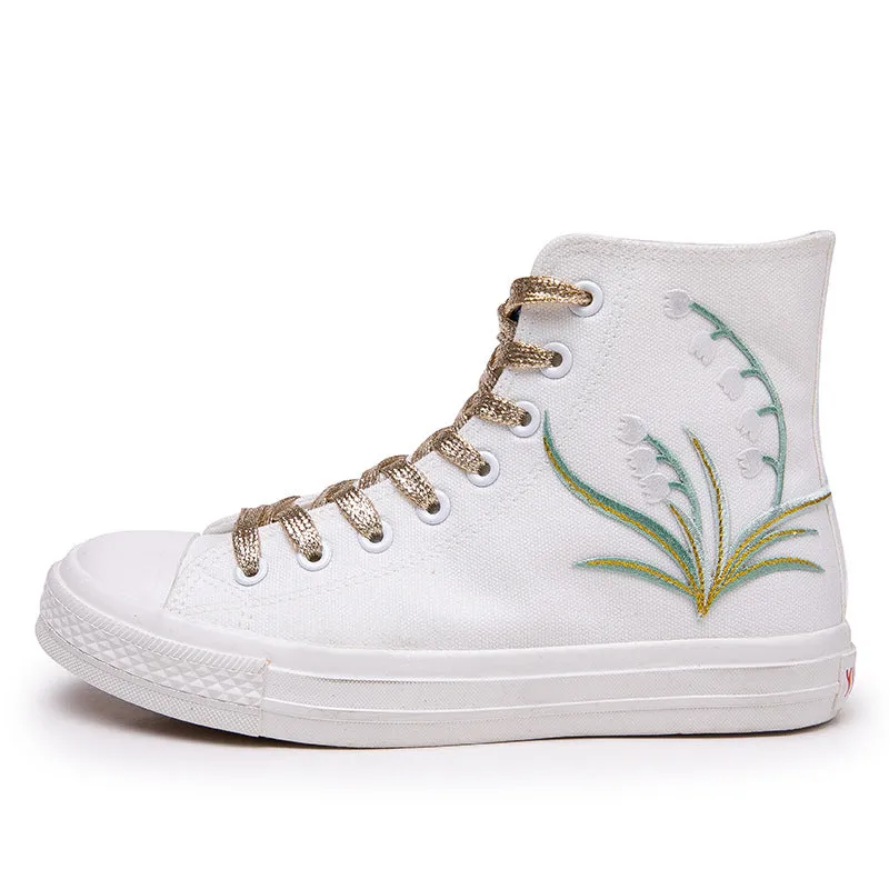 Owlkay Stylish Versatile High Top Canvas Shoes