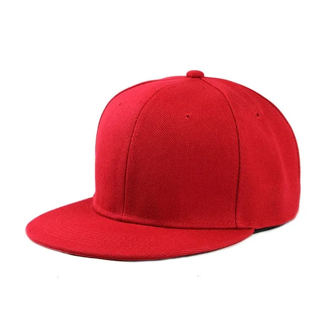 Solid Color Hip Hop Snapback Baseball Cap