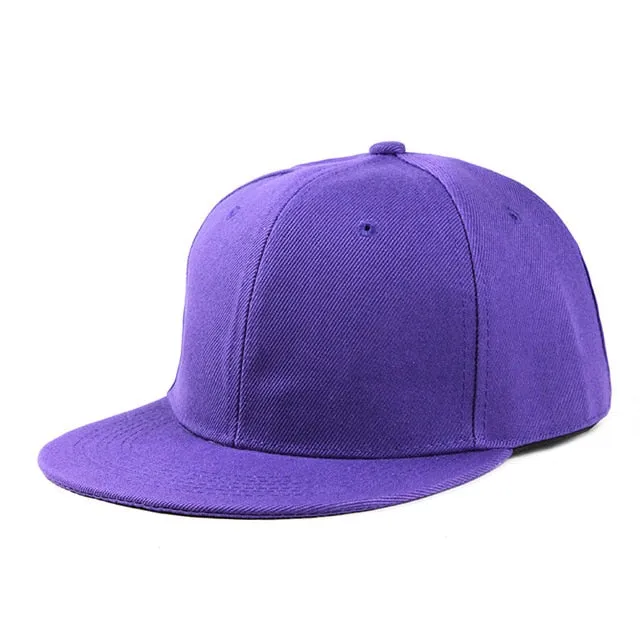 Solid Color Hip Hop Snapback Baseball Cap