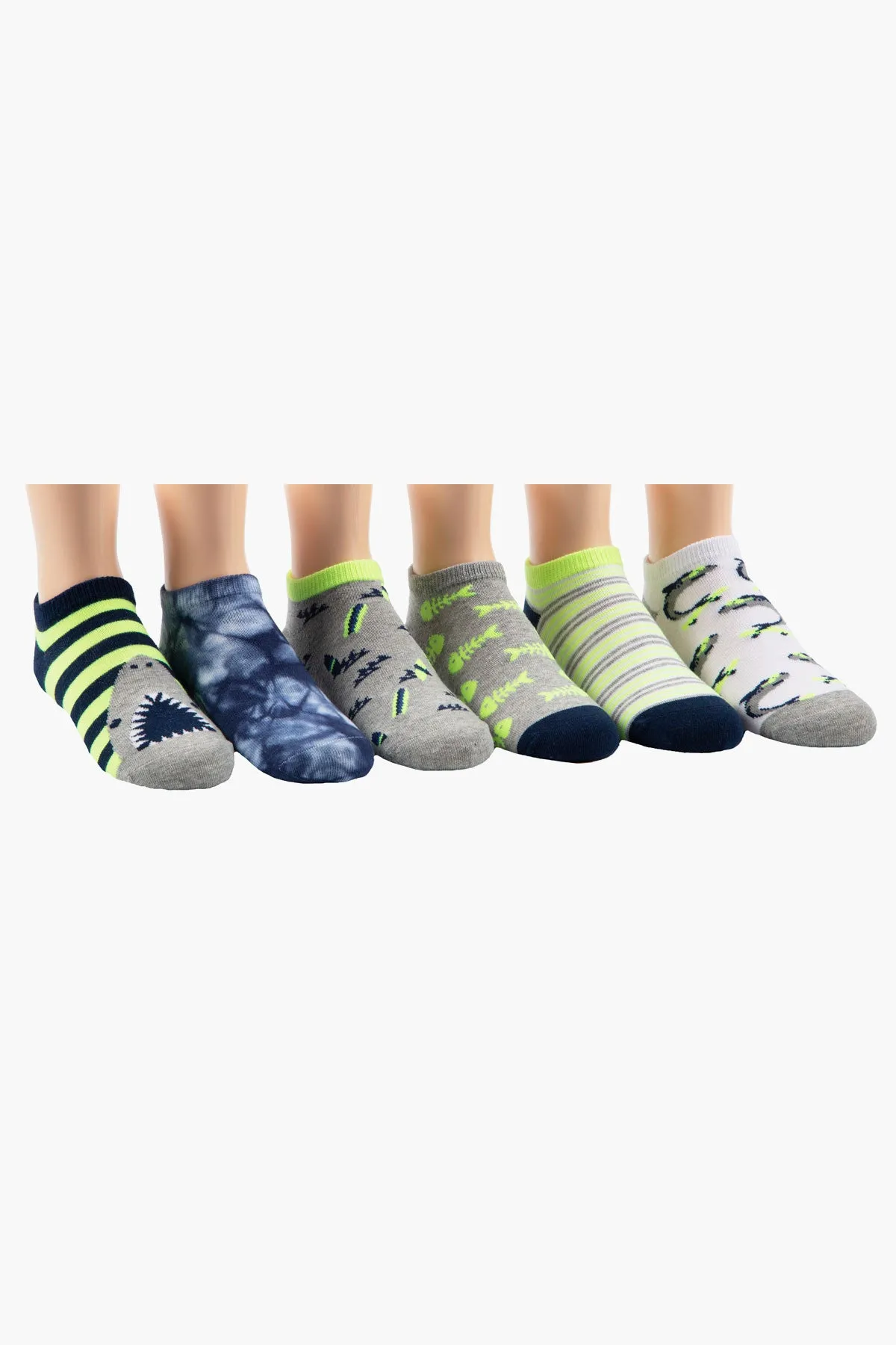 Stride Rite Sean Sharks Boys Socks 6-Pack