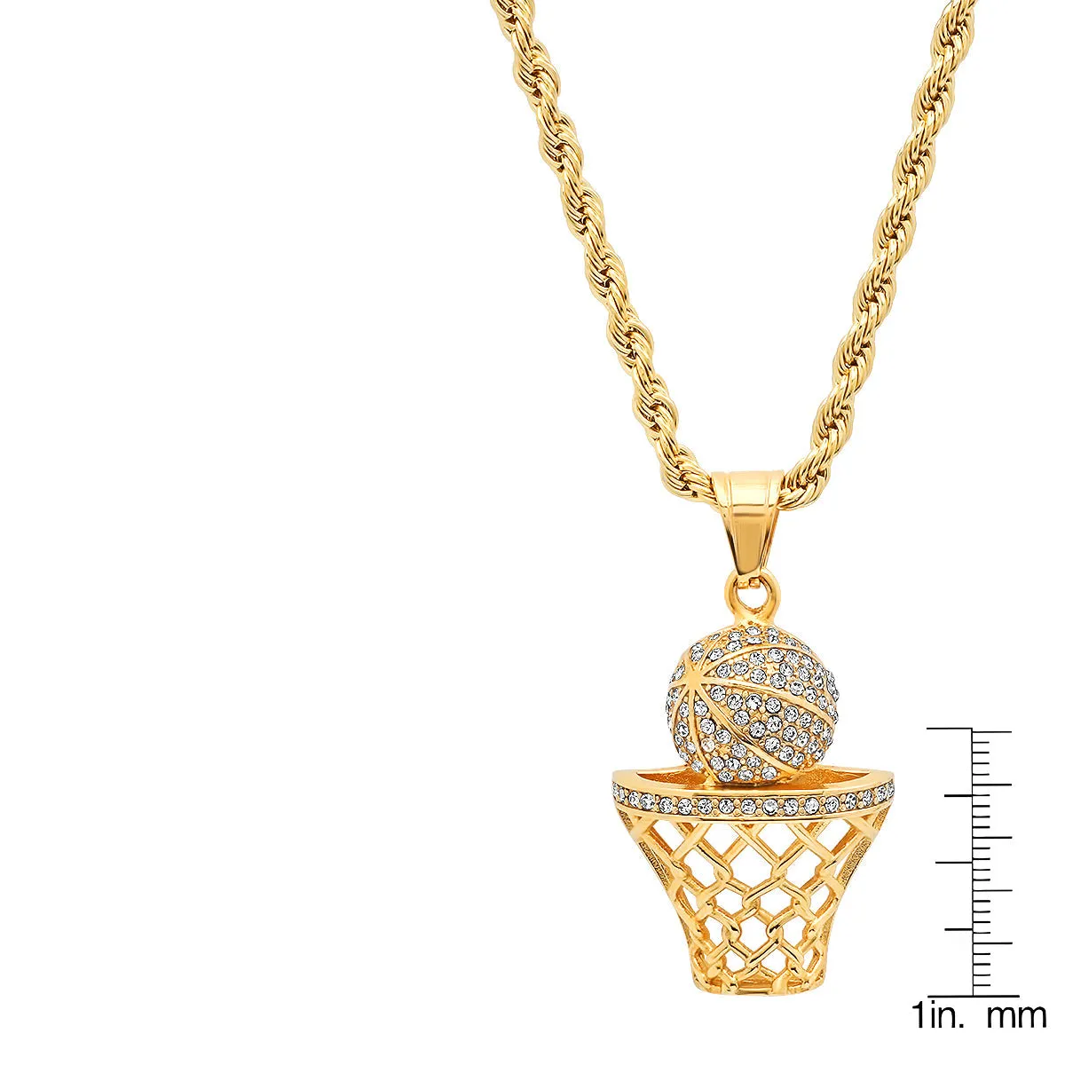 SWISH Basketball Pendant Necklace