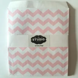 The Studio Workshop Pale Pink Chevron Party Bags - 12 Pkt