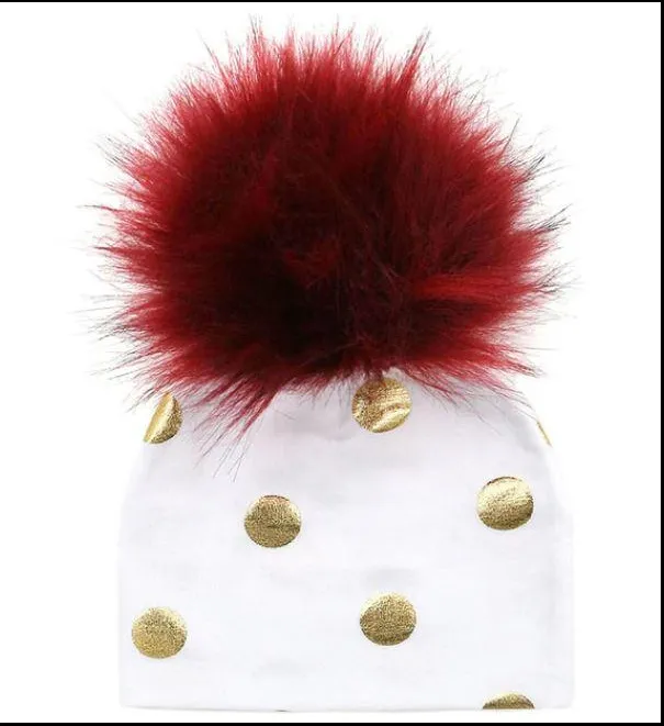 Unisex Baby Faux Pompom Warm Winter Cotton Hats