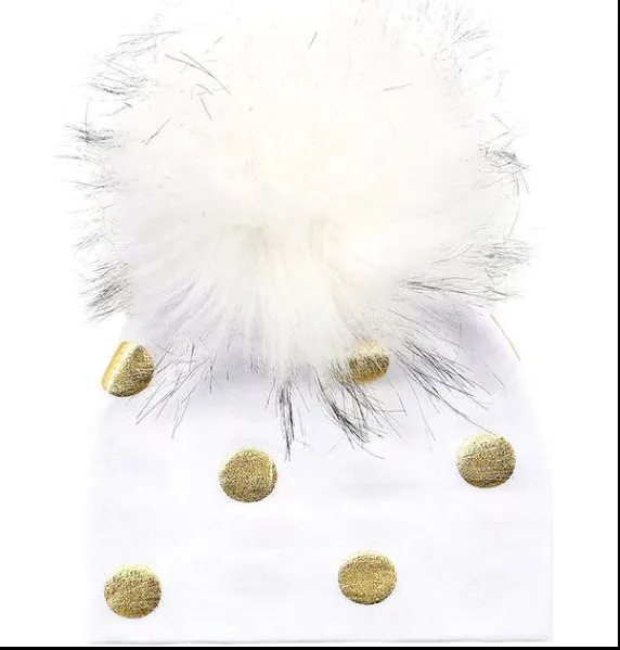 Unisex Baby Faux Pompom Warm Winter Cotton Hats