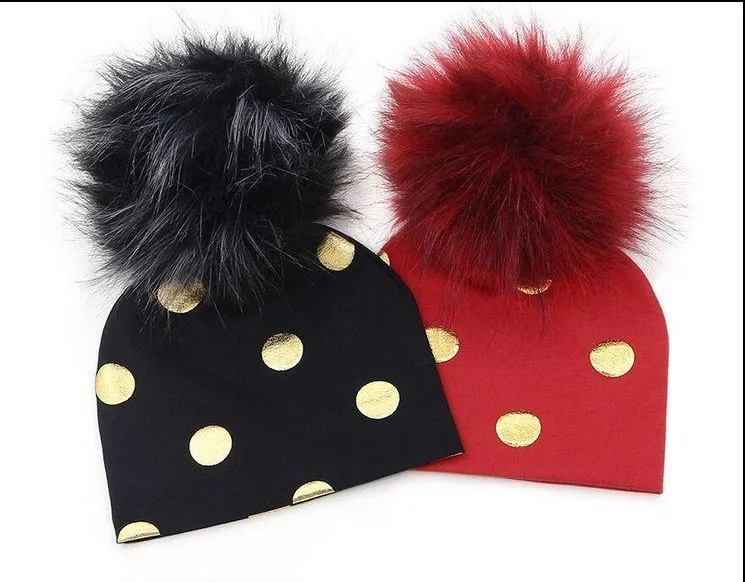 Unisex Baby Faux Pompom Warm Winter Cotton Hats