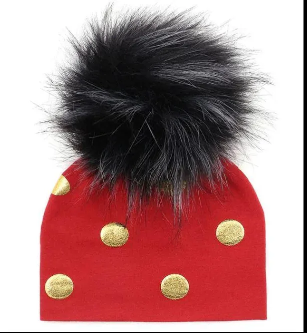 Unisex Baby Faux Pompom Warm Winter Cotton Hats