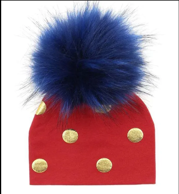 Unisex Baby Faux Pompom Warm Winter Cotton Hats