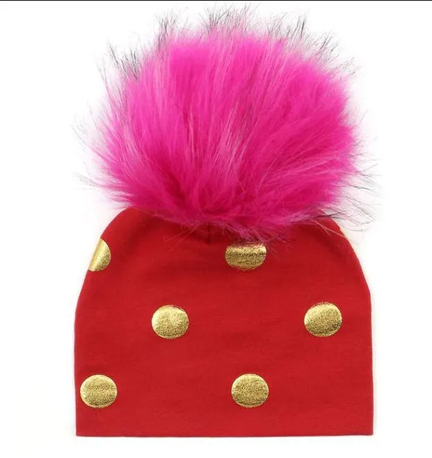 Unisex Baby Faux Pompom Warm Winter Cotton Hats