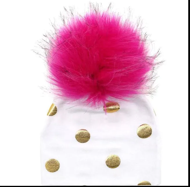 Unisex Baby Faux Pompom Warm Winter Cotton Hats