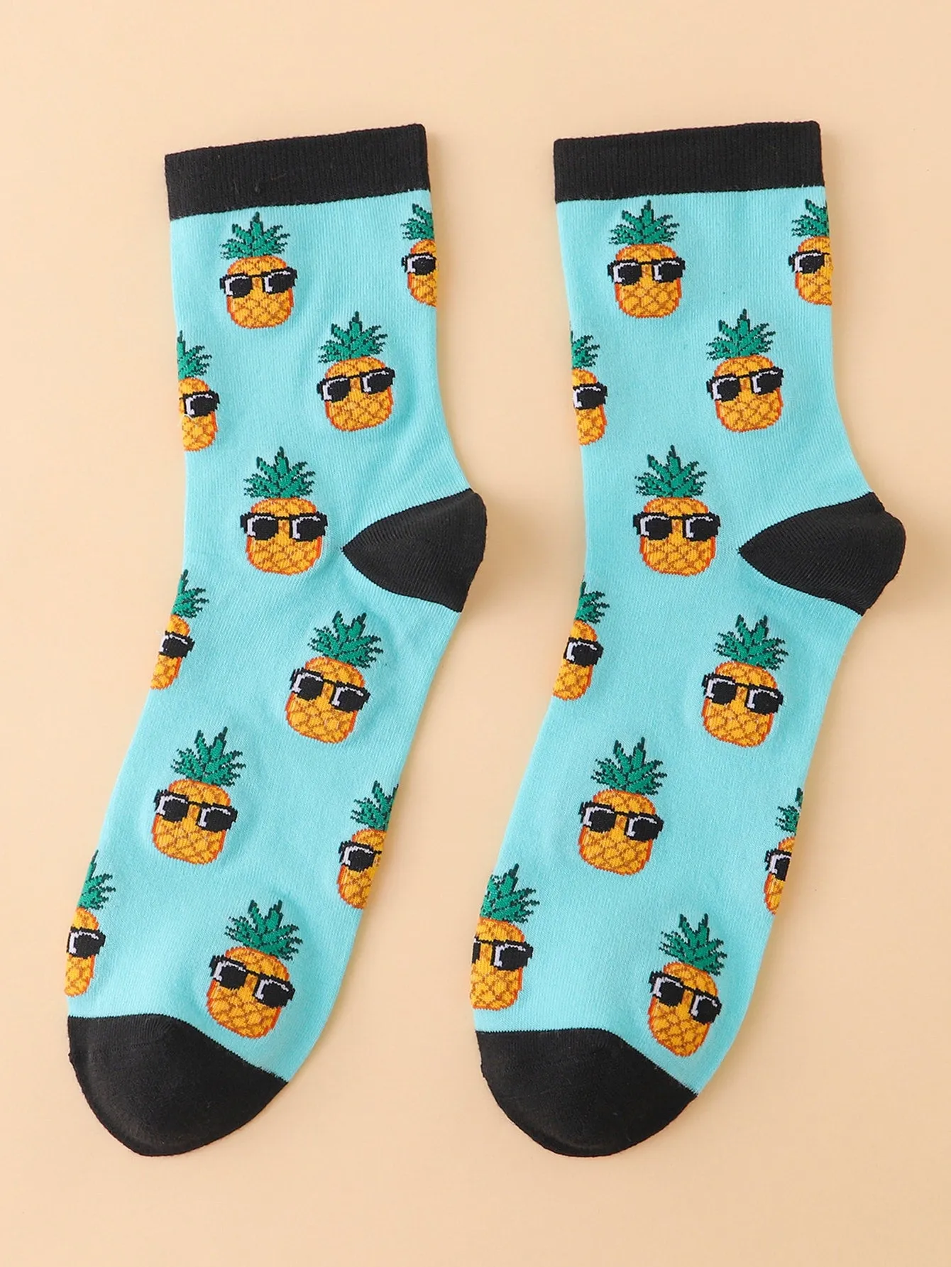 Vacation Socks Pineapple Socks Crew Socks Funny Socks for Men Novelty Socks