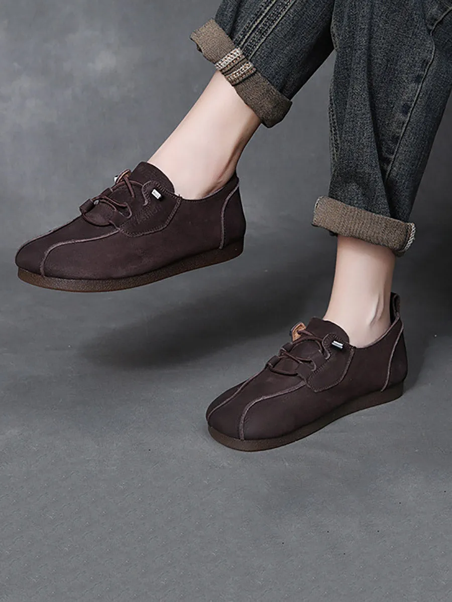 Women Autumn Casual Soft Leather Flat Sport Shoes