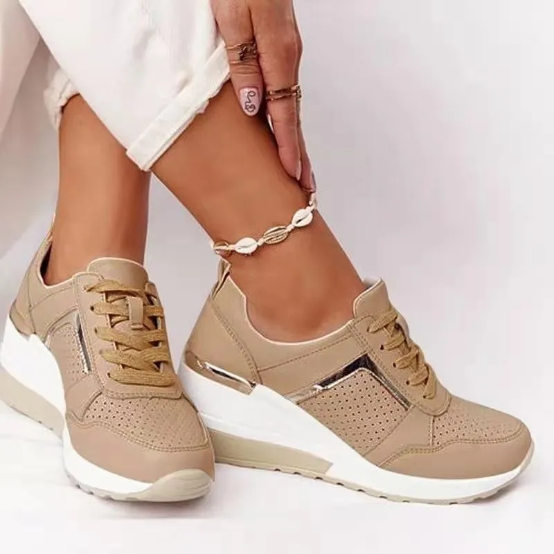 Women Sneakers Lace-Up Breathable Sports Shoes Casual Platform Female Footwear - WSA50029