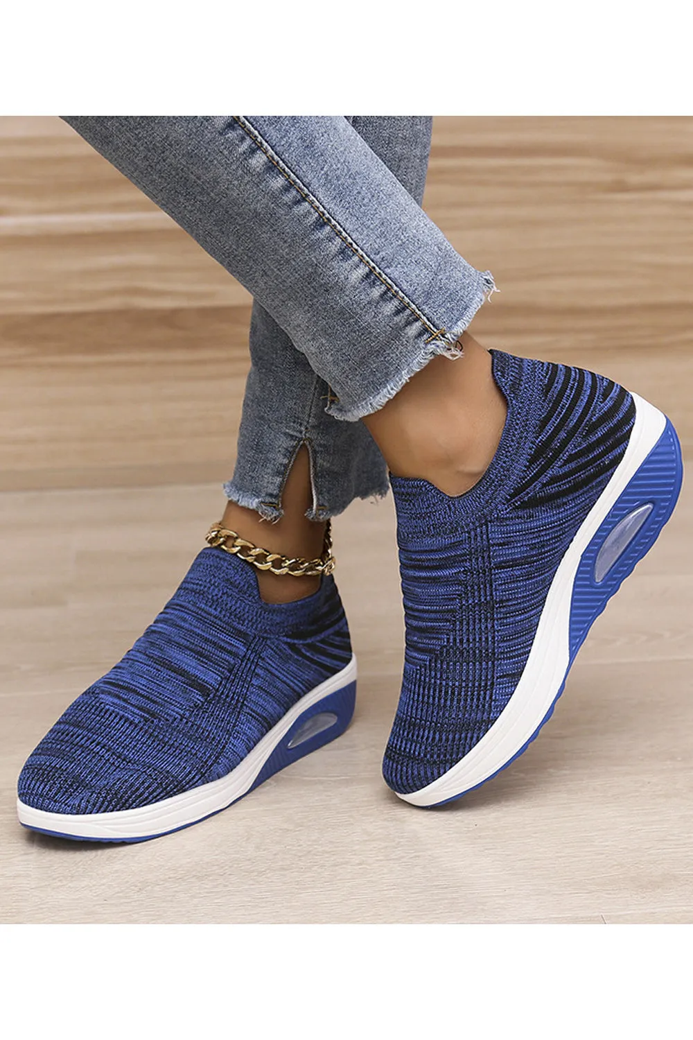 Women Thick Rubber Soled Solid Pattern Modish Autumn Season Comfy Amazing Sneaker Shoes - WSA75081