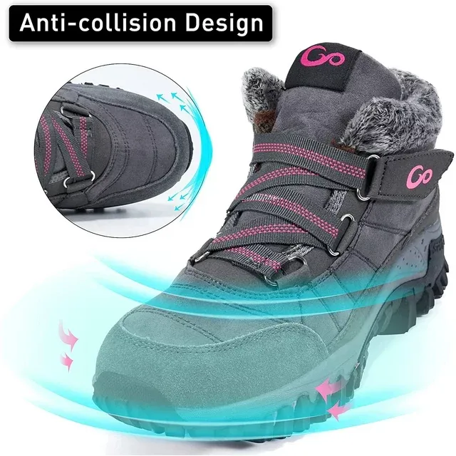 Women Winter Snow Boots Keep Warm Lined Ankle Booties Outdoor Hiking Shoes